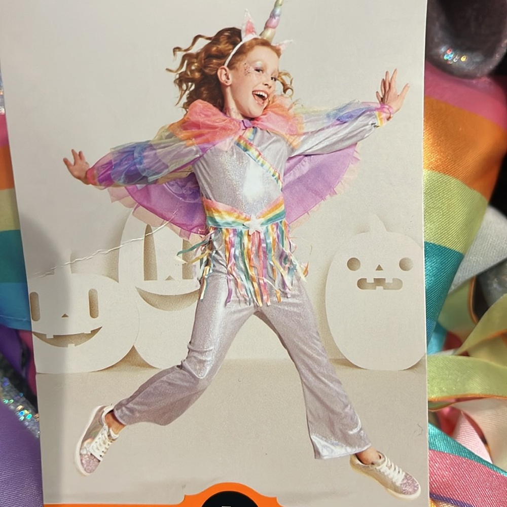 Girls Hyde & Eek ROCK STAR UNICORN Halloween Costume Size Large Cape NWT